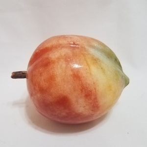 Vtg Alabaster Stone Fruit PEACH